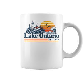 Lake Ontario Est 1615 Retro Sunset Vintage Great Lakes Coffee Mug | Seseable UK