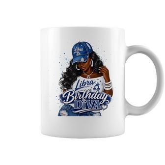 Libra Birthday Diva Black Queen September Woman October Girl Coffee Mug | Seseable UK