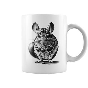 Linda Chinchilla Con Nuez Estilo De Dibujo En El Pecho Taza de café - Regaloses