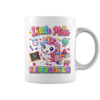 Little Miss Kindergarten Unicorn First Day Of School Girls Coffee Mug - Thegiftio UK