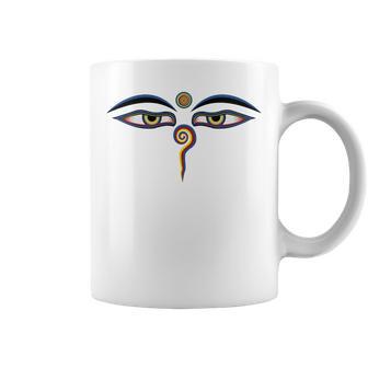 Los Ojos De Buda Manga Larga Taza de café - Regaloses