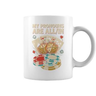 Mes Pronomsont Tous Dans L'humour De Poker Haut De Gamme Tasse - Cadeauxyz