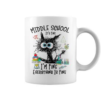 Middle School Teacher Student Back To School Cat Lover Coffee Mug - Thegiftio UK