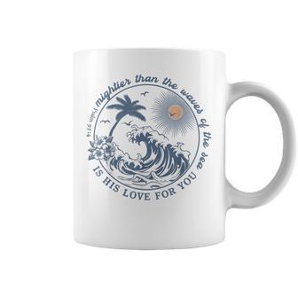 Mightier Than The Waves Christian Summer Beach Christian Coffee Mug - Thegiftio UK