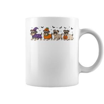 Miniature Schnauzer Ghost Pumpkin Dog Halloween Costume Coffee Mug - Thegiftio UK