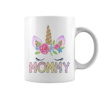 Mommy Unicorn Floral Birthday Girl Family Matching Coffee Mug - Thegiftio UK