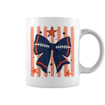 Navy Blue & Orange Game Day Team Spirit Football Cheer Coffee Mug - Thegiftio UK