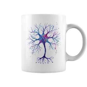 Neurobiología Neurona Acuarela Celular Ciencia Del Cerebro Taza de café - Regaloses