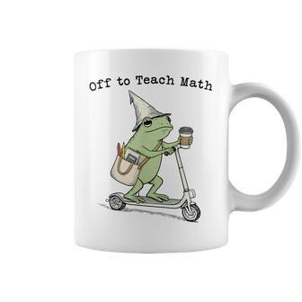 Off To Teach Math Teacher Frog Back To School Algebra Coffee Mug | Seseable UK