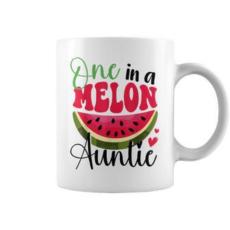 One In A Melon Auntie 1St Birthday Party Family Matching Coffee Mug - Thegiftio UK