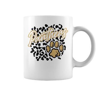 Panthers Leopard Print Paw Gold Panther Pride School Spirit Coffee Mug - Thegiftio UK