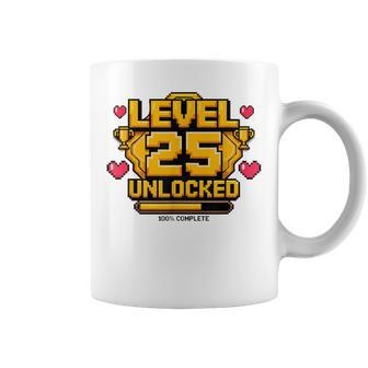 Pareja Bodas De Plataubir Nivel Desbloqueado Aniversario Taza de café - Regaloses
