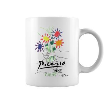 Picasso Flores Dibujo Clásico Arte Gráfico Taza de café - Regaloses