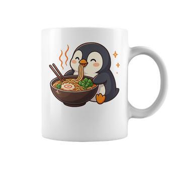 Pingüino Con Fideos Ramen Pingüino Kawaii Taza de café - Regaloses