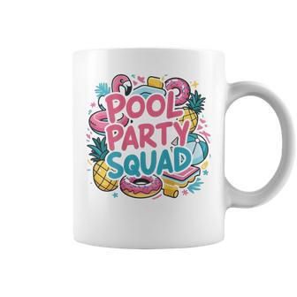 Pool Party Squad Birthday Summer Vacation Family On Back For Kids Coffee Mug - Thegiftio UK