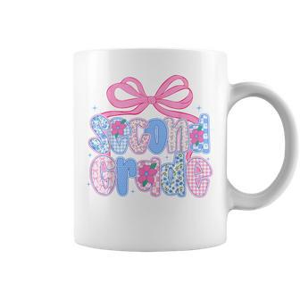 Preppy Second 2Nd Grade Floral Coquette Bow Back To School Coffee Mug - Thegiftio UK