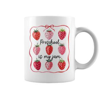Preschool Is My Jam Strawberry Teacher Kids Back To School Coffee Mug - Thegiftio UK