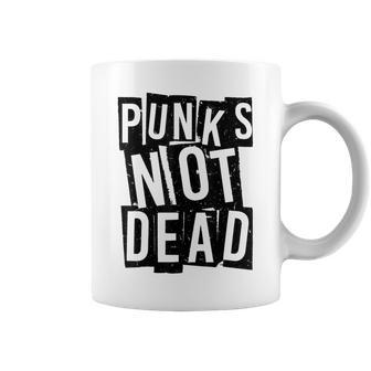 Punks Not Dead -Intage Grunge Punk Is Not Dead Rock Taza de café - Regaloses
