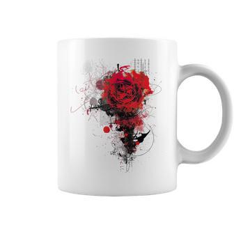 Rosa Abstracto Gráfico Flor Obra De Arte Pintura Rosa Taza de café - Regaloses