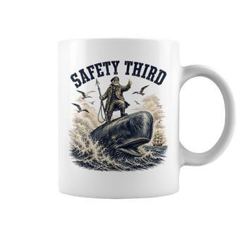 Safety Third Sarcastic Nautical Whale Rider Joke Coffee Mug - Thegiftio UK