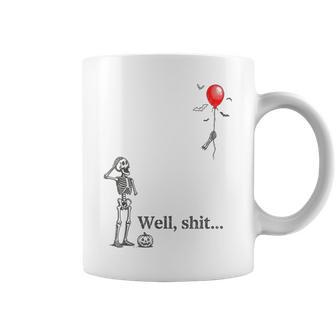 Skeleton Lost Balloon Well Shit Halloween Costume Coffee Mug | Seseable UK