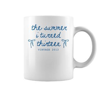 Summer I Turned 13 Vintage 2013 Cute Bow 13Th Birthday Girl Coffee Mug - Thegiftio UK