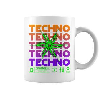 Techno Disorder Cyber Rave Estética Diseño Industrial Taza de café - Regaloses