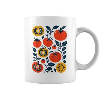 Tomato Graphic Cottagecore Garden Tomato Pattern Coffee Mug - Thegiftio UK