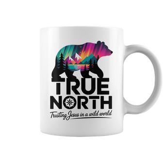 True-North Trusting Jesus In A Wild World Bear Landscape Coffee Mug - Thegiftio UK