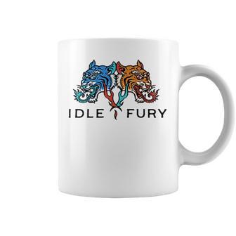 Ver Impresión Trasera Idle Fury Místico Tigre Tatuaje Arte Taza de café - Regaloses