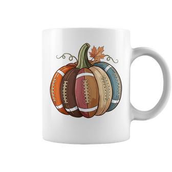 Vintage Cozy Fall Football In Pumpkin Shape Game Day Season Coffee Mug | Seseable UK