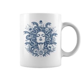 Vintage Medusa Floral Snake Feminist Retro Empowerment Women Coffee Mug | Seseable UK