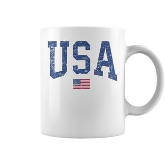 Vintage Patriotic Usa American Flag Coffee Mug | Seseable UK