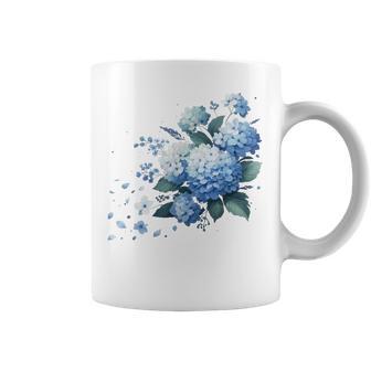 Watercolor Blue Hydrangeas Coffee Mug - Thegiftio UK