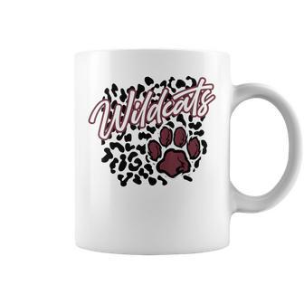 Wildcats Leopard Paw Print Maroon Wildcat Pride School Coffee Mug - Thegiftio UK