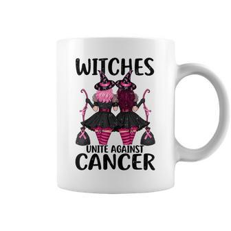 Witches Unite Against Cancer Halloween Breast Cancer Women Coffee Mug - Thegiftio UK