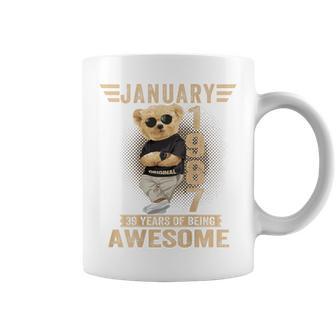 裏面1月39日 誕生日 男性 女性 1987年 テディベア コーヒーマグ - Kawaiitshirt