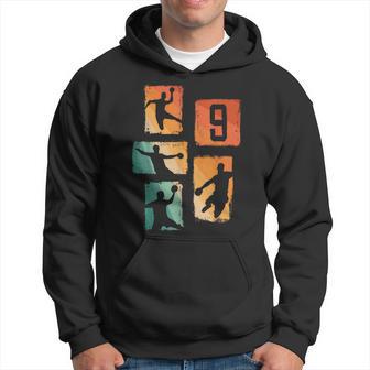 9 Geburtstag Jungs Retro Handballpieler 9 Jahre Alt Kapuzenpullover - Geschenkecke