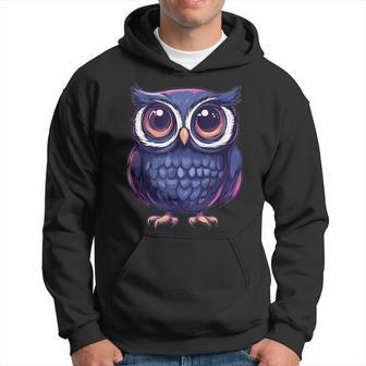 Adorable Ojos Grandes Púrpura Buho Lindo Ilustración Sudadera - Regaloses