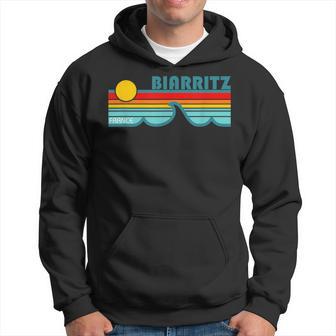 Biarritz Francia Retro Olas Y Puesta Deol Sudadera - Regaloses