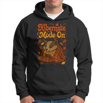 Blaireau Hibernant Feuilles Automne Dormir Animal Drôle Automne Sweat à capuche - Cadeauxyz