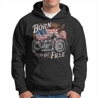 Born To Be Free Drapeau Américain Moto Coolintage Biker Sweat à capuche - Cadeauxyz