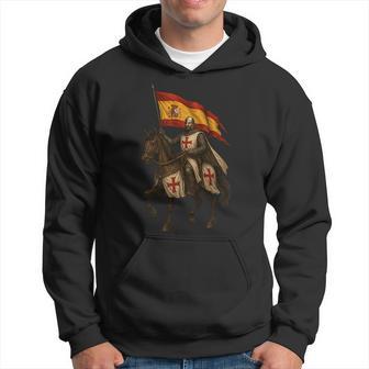 Caballero Templario Cristiano Con Bandera De España Sudadera - Regaloses