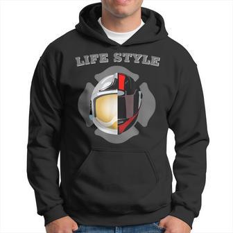 Cadeau Motard Homme Moto Casqueapeur Pompier Lifestyle Sweat à capuche - Cadeauxyz