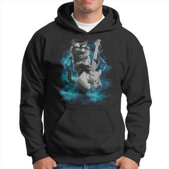 Chat Guitariste Cool Kittie Groupe De Rock Musique Rockstar Sweat à capuche - Cadeauxyz
