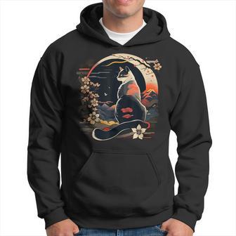 Chat Japon Drôle Cadeau Rétrointage Drôle Chat Sweat à capuche - Cadeauxyz