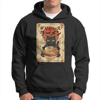 Chat Mangeant Des Nouilles Kawaii Ramen Anime Drôleintage Sweat à capuche - Cadeauxyz