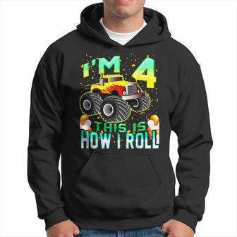 Chemise Enfant 4 Ans 4Ème Anniversaire Garçon Monster Truckoiture Sweat à capuche - Cadeauxyz