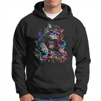 Con Diseño De Gatos Dj Music Techno Rave Hip Hop Regalo Hombre Manga Larga Sudadera - Regaloses