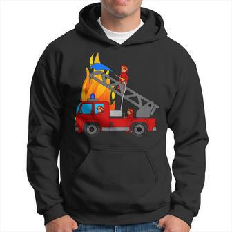 Cuerpo De Bomberos Con Camión De Bomberos Para Niños Niños Sudadera - Regaloses